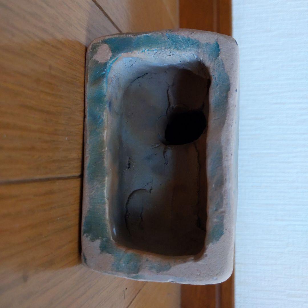 陶器 お稲荷様の彫刻 約15cm