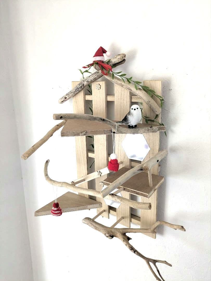 バードアスレチック　流木　壁掛け 止まり木 37バードトイ　バードジム