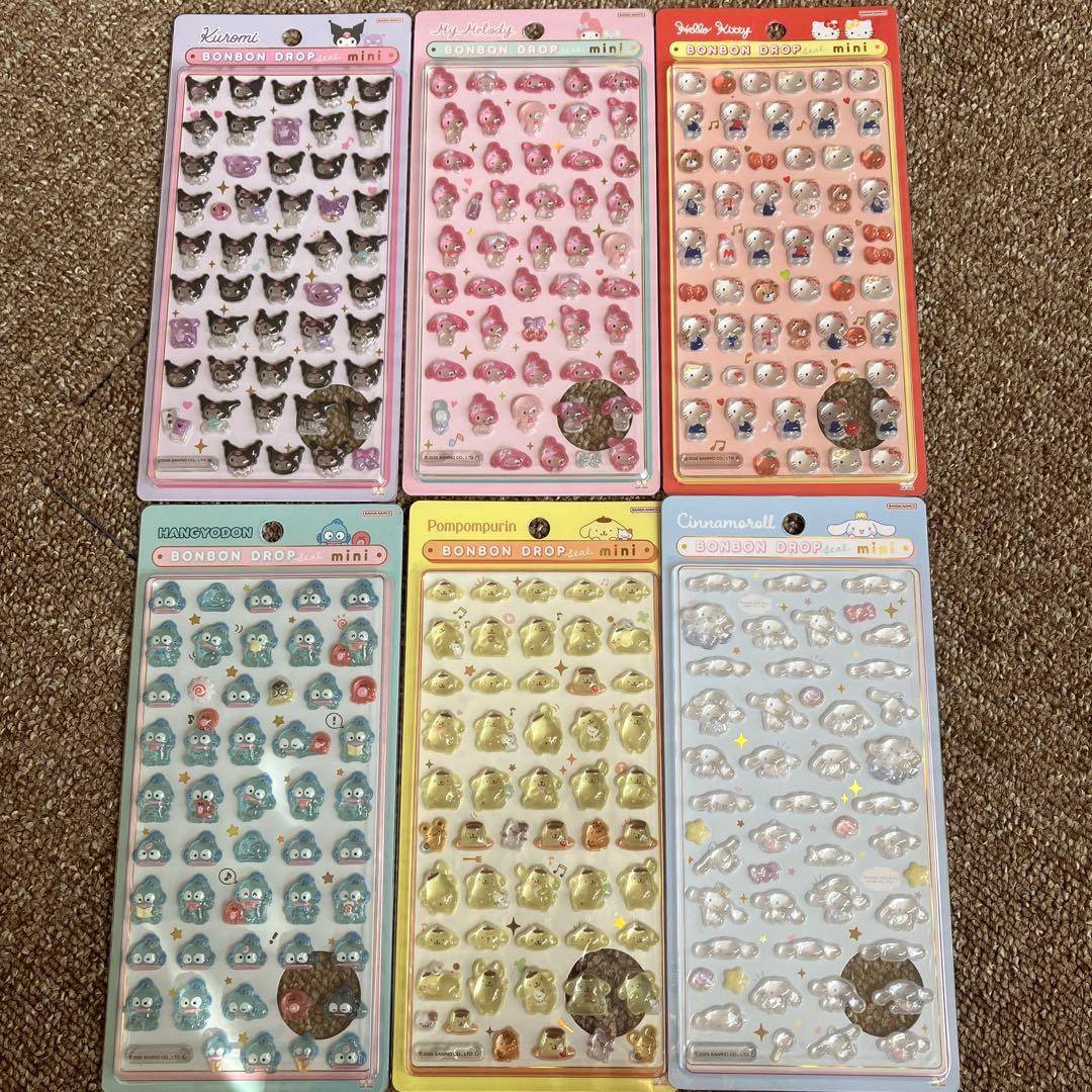 国内正規品】サンリオ ボンボンドロップシール ミニ 6種セット