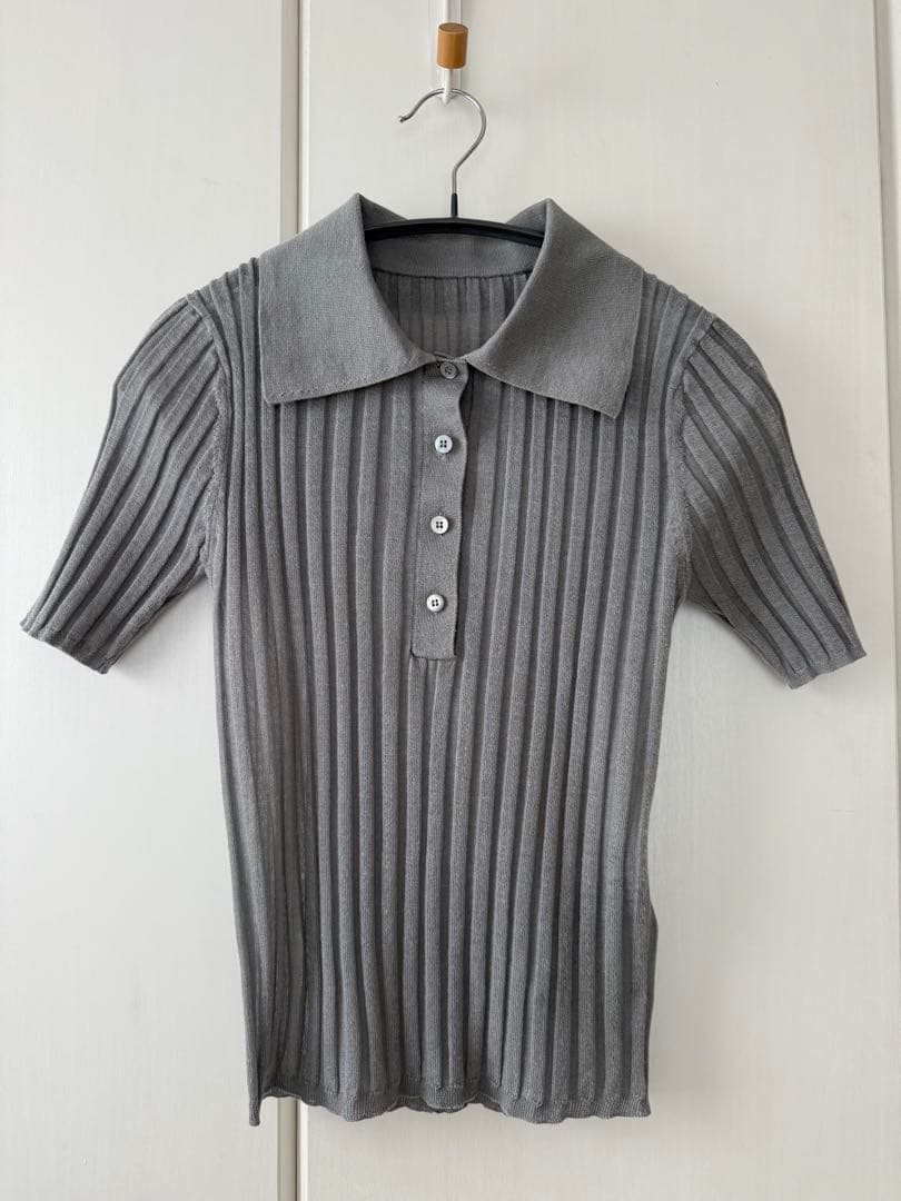 FRAY I.D シルクブレンドシアーリブニットポロ