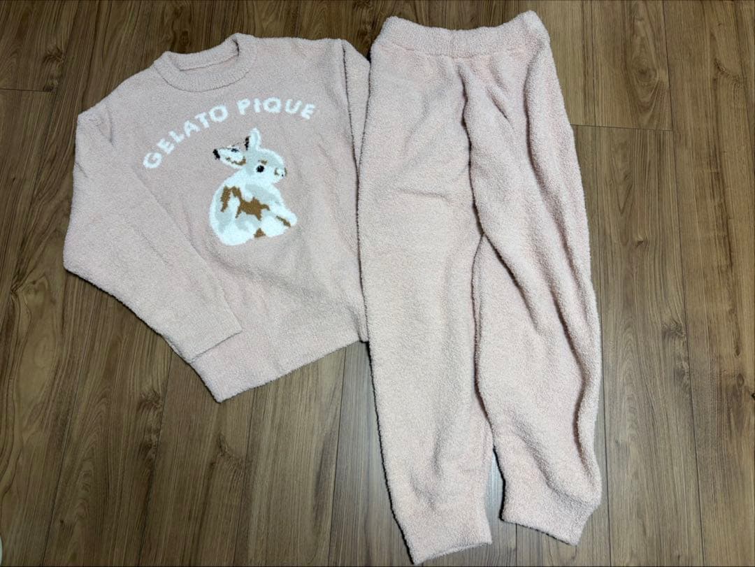 ジェラートピケ新品　ラビットジャガードプルオーバー&ロングパンツ