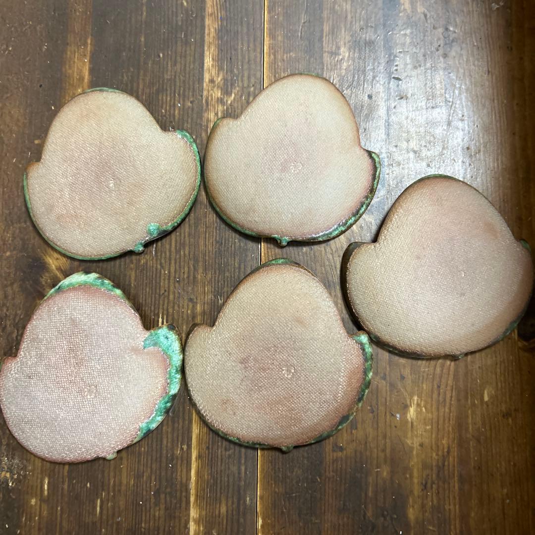 希少　玉峰窯 中尾哲彰作 銀河 銘々皿 ぶどうの葉　秋銀河釉　５枚