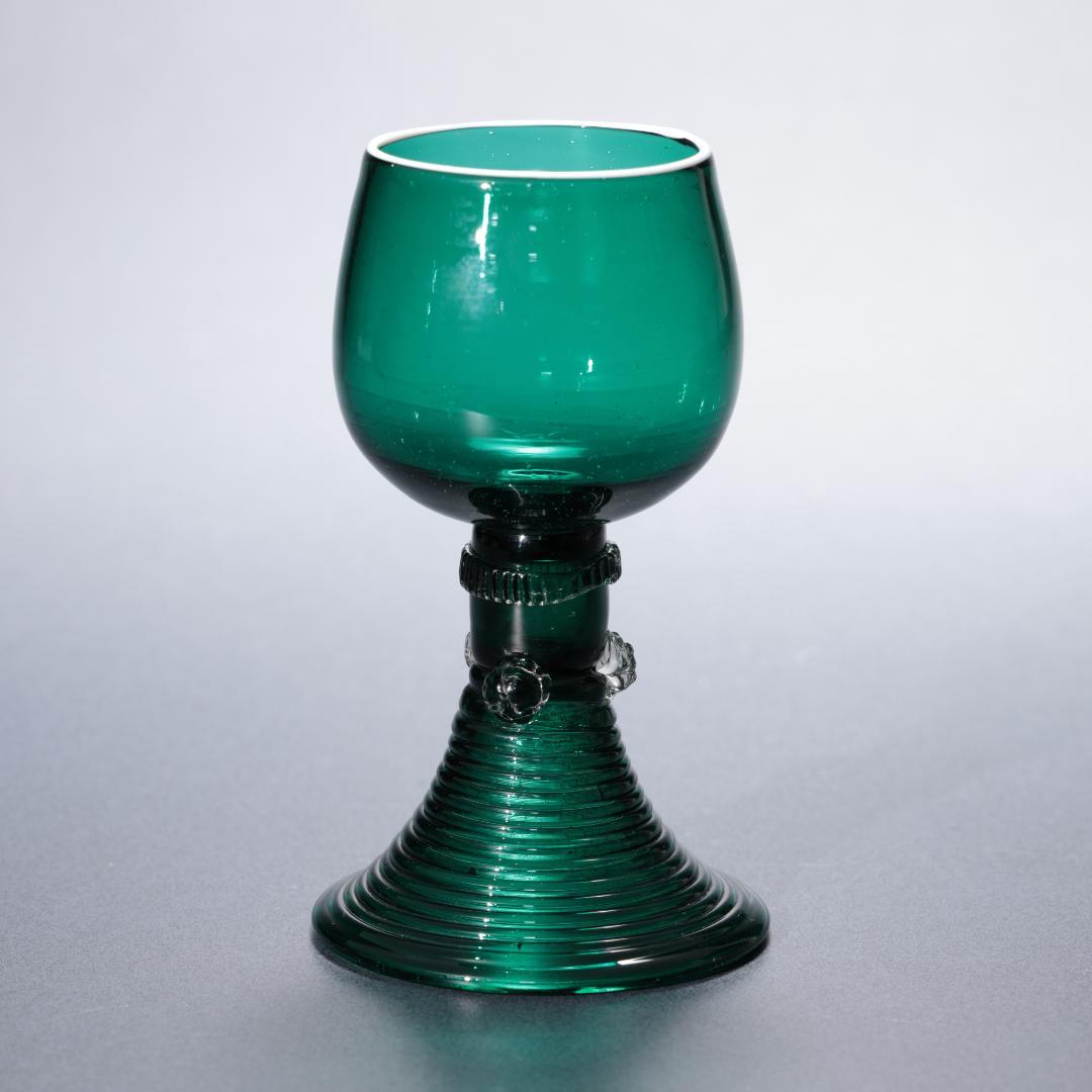 アンティークグラス　レーマーグラス　グリーン白縁　R1342ダI