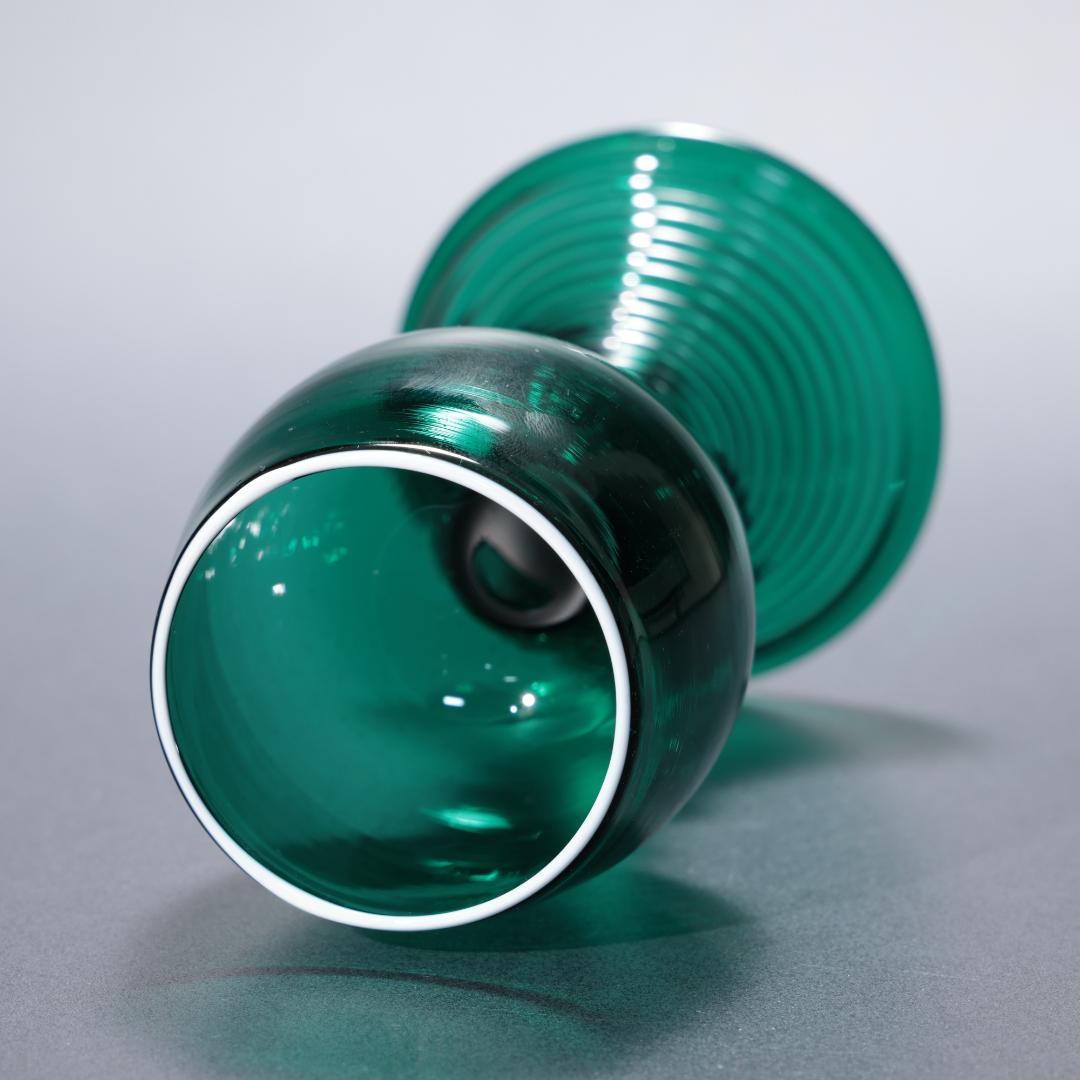 アンティークグラス　レーマーグラス　グリーン白縁　R1342ダI