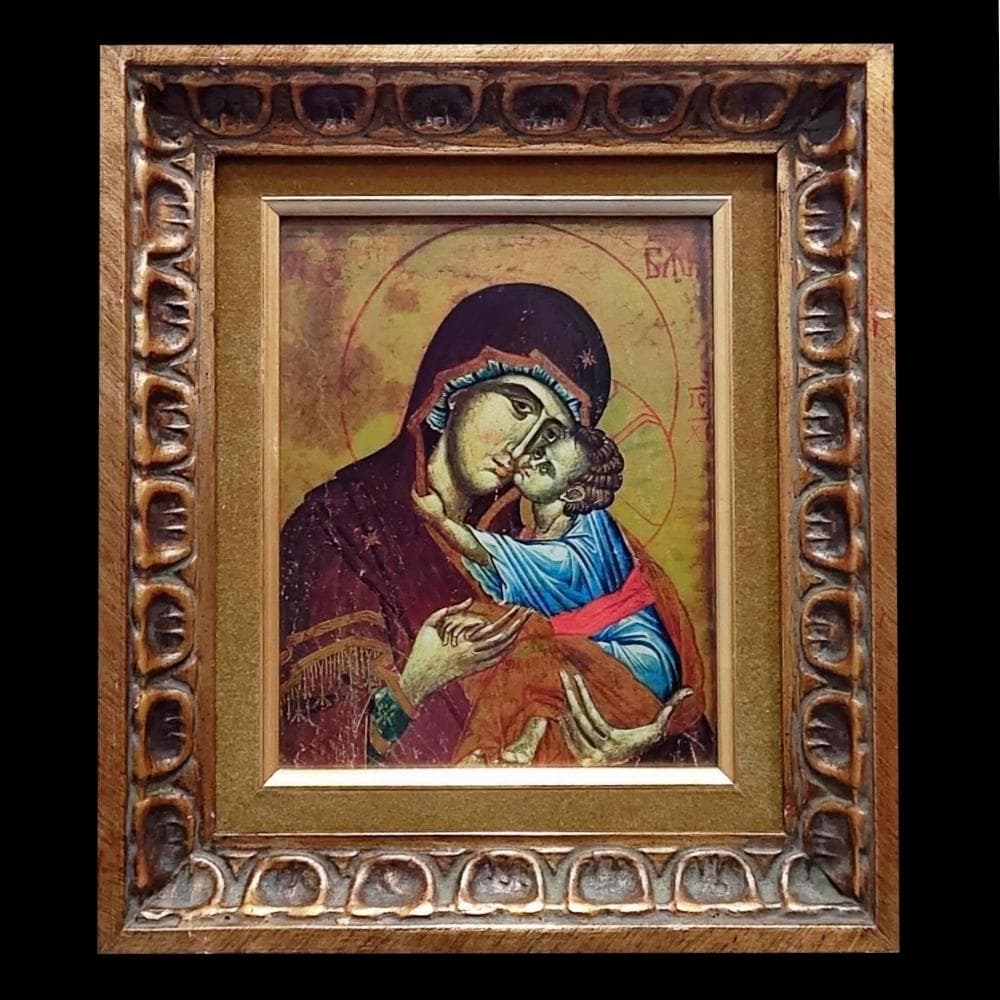 ウラジーミルの生神女　憐みの聖母　イコン　アメリカ　ロシア正教会　複製　復刻　額