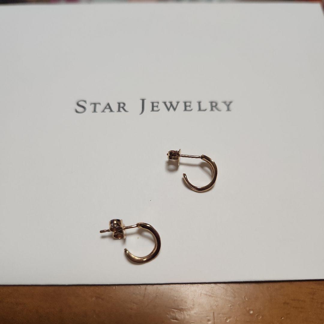 STAR JEWELRY MINI HOOP P K10ゴールド ピアス