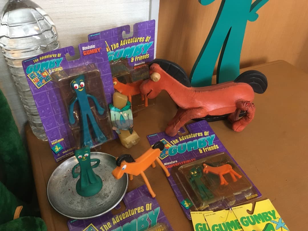 未使用 中古 GUMBY ガンビー 特大・大ぬいぐるみ フィギュア セット