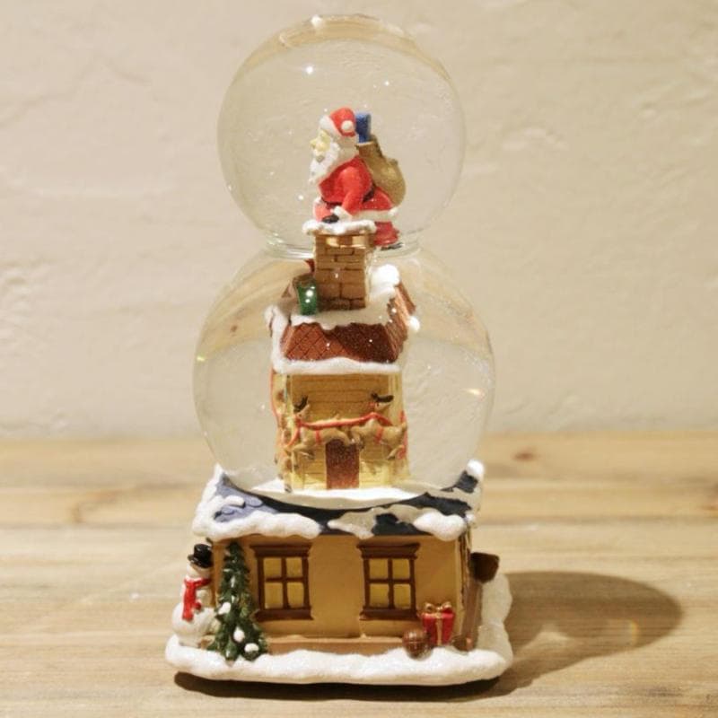 スノードーム││サンタが煙突に│123