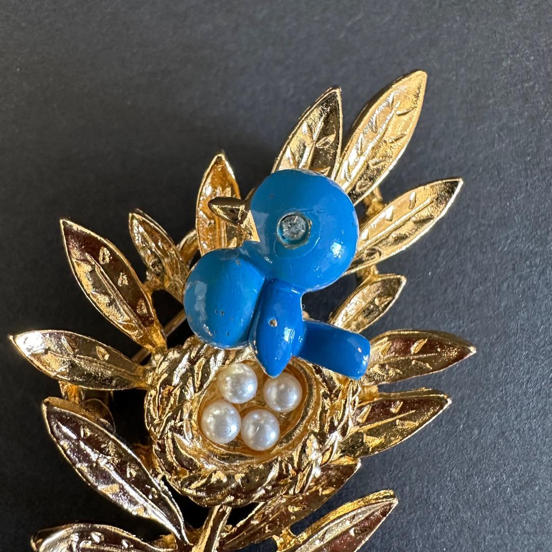 TRIFARI トリファリ ブローチ 青い鳥 しあわせの青い鳥 米国 ブルー