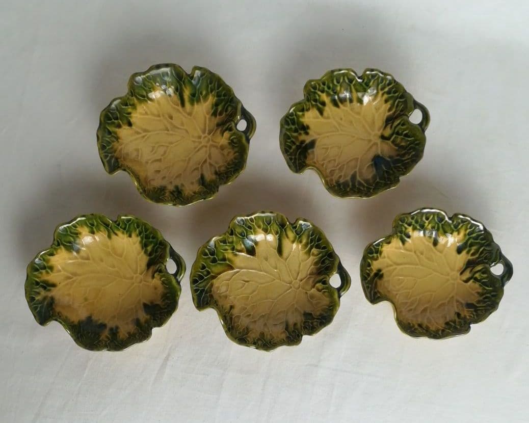 時代　出雲焼　葉っぱ型　小皿　小鉢　５客