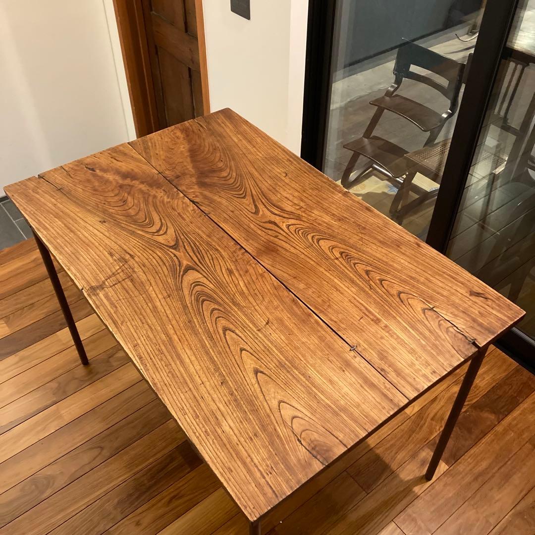 古材ダイニングテーブル　アンティーク やっほ京都 ケヤキ