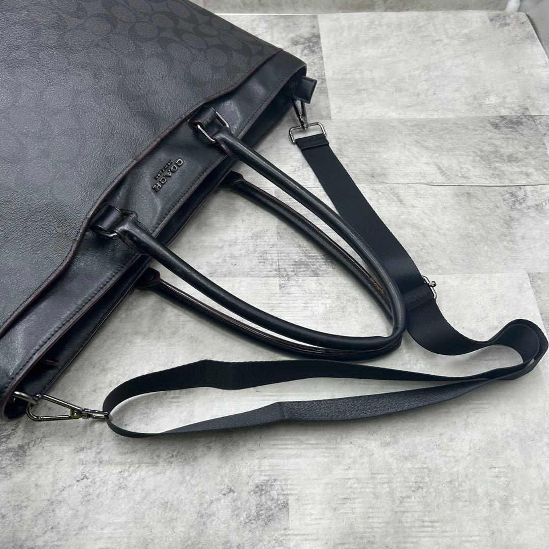 コーチ ベケット 2way ビジネス トートバッグ 革 PVC A4 ブラック