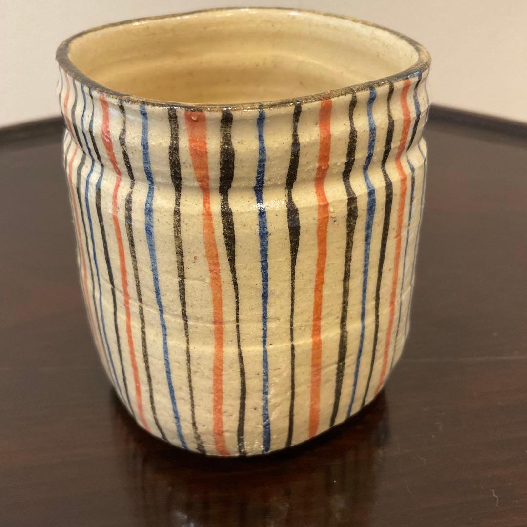 瀬戸 四方 麦藁手 筒向付 火入 湯呑 時代物