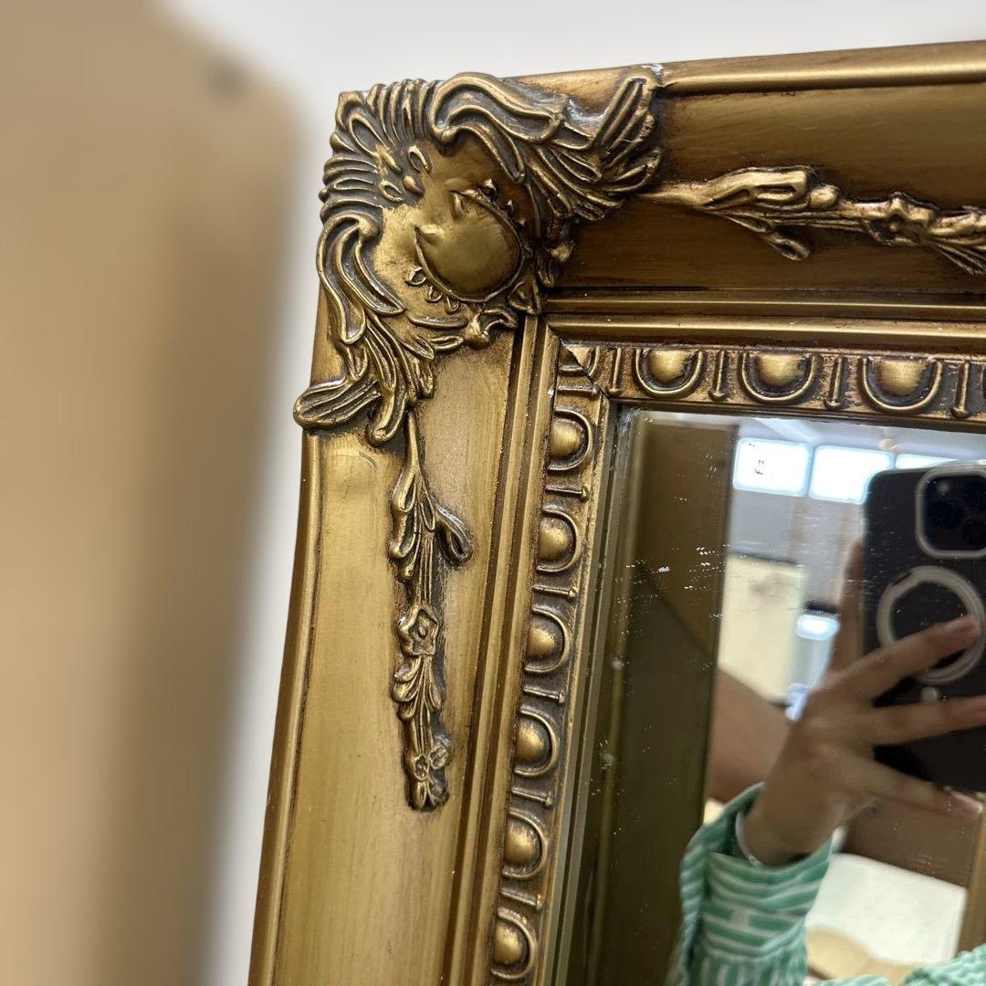 全身鏡 アンティーク調 ミラー 180cm 大型 ヴィンテージ調 ゴールド