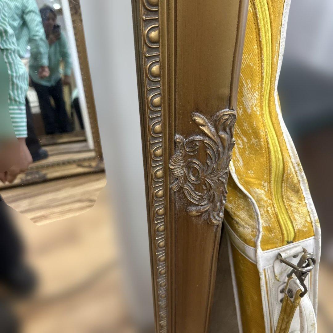 全身鏡 アンティーク調 ミラー 180cm 大型 ヴィンテージ調 ゴールド
