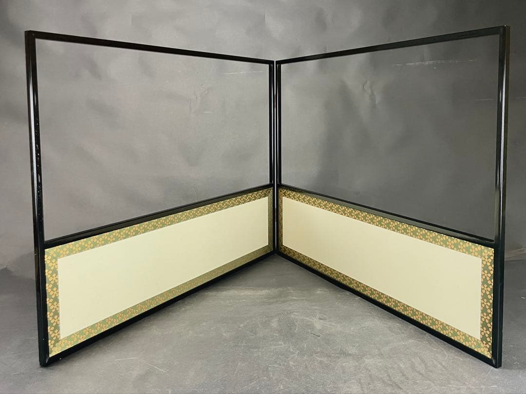 『母』 利休梅 塗縁 2尺4寸 風炉先屏風 元箱 茶道具 （703①）❗️割引