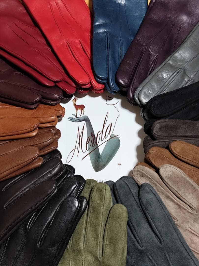 6.0サイズ メローラ ナッパ黒 ライニングなし グローブ 革手袋 MEROLA