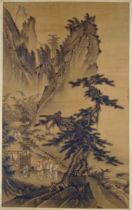 中国明時代戴進捲り　肉筆保証　中国明時代保証