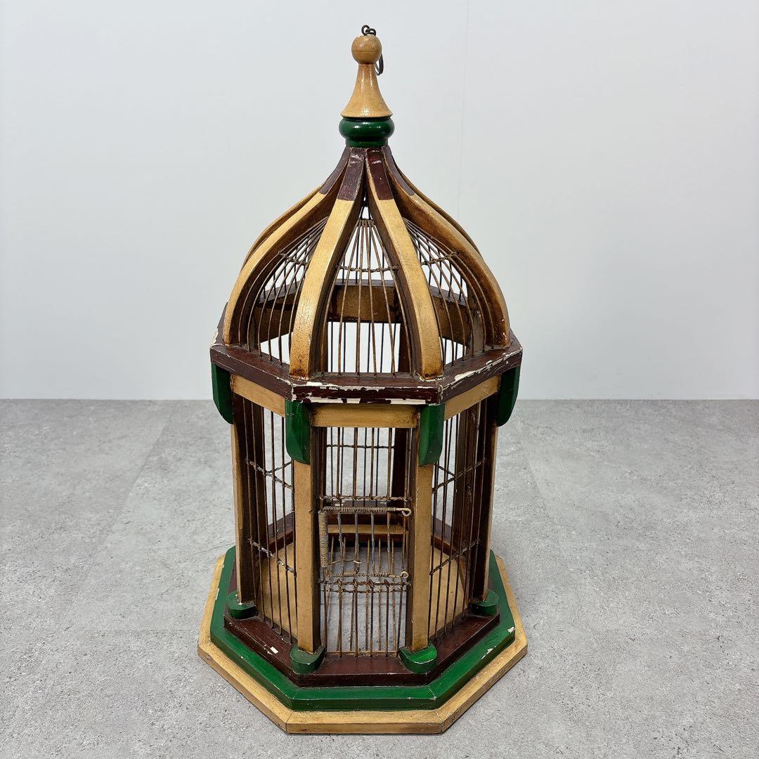 鳥籠　トリカゴ　鳥かご　底部開閉　側面開閉　レトロ　ヴィンテージ　オシャレ