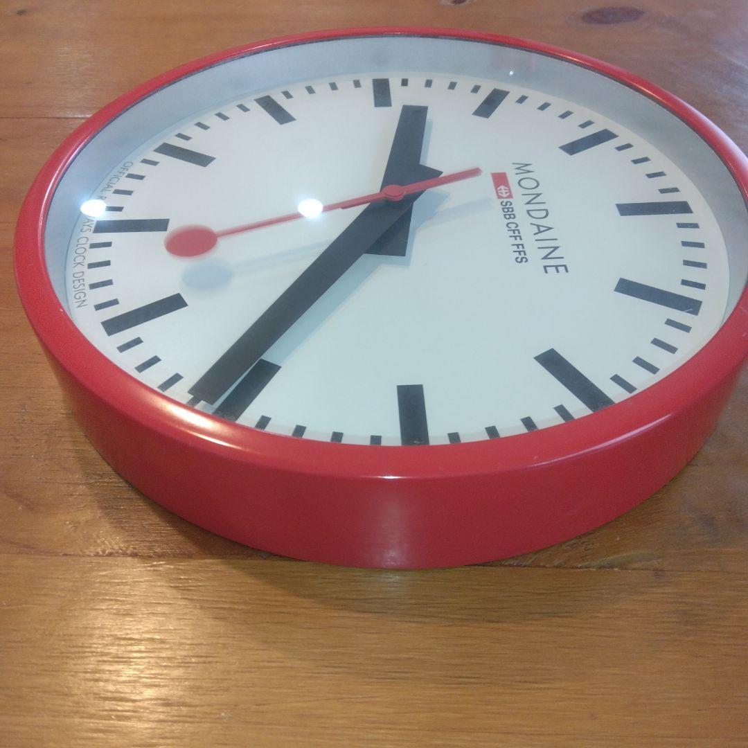 美品　モンディーン 掛け時計 ウォールクロック　MONDAINE 　レッド