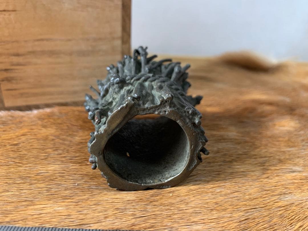 古銅 蓋置 茶道具 共箱