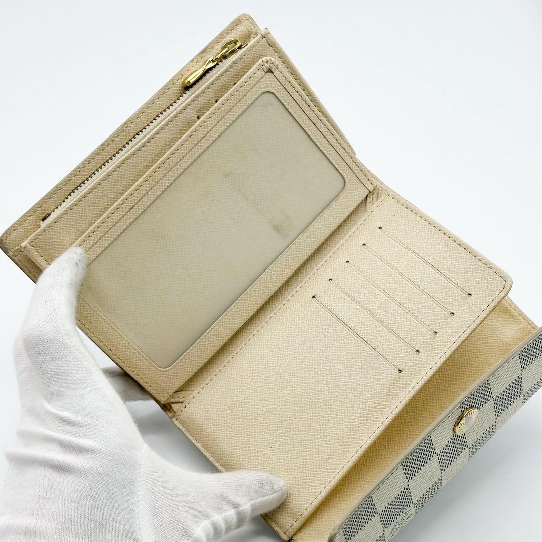 ルイヴィトン ポルトフォイユ アレクサンドラ ダミエ アズール 三つ折り