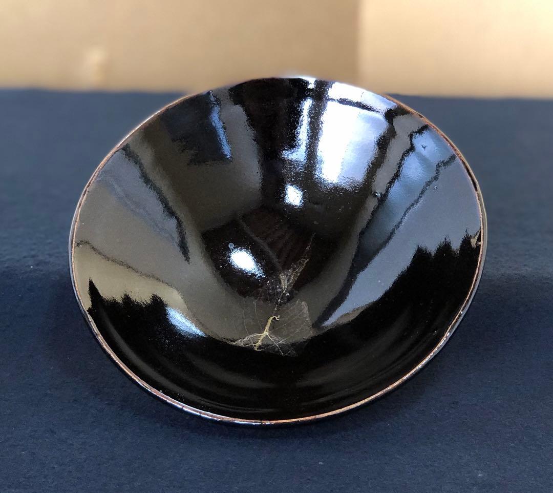 割引❗️《R》茶道具 木の葉天目釉 茶碗 木村盛和作 陶歴書 共箱250922あ3