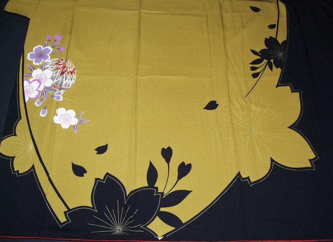 桜尽くし モダン マスタード　西陣じゅらく袋帯　振袖フルセット　ｍ18 成人式