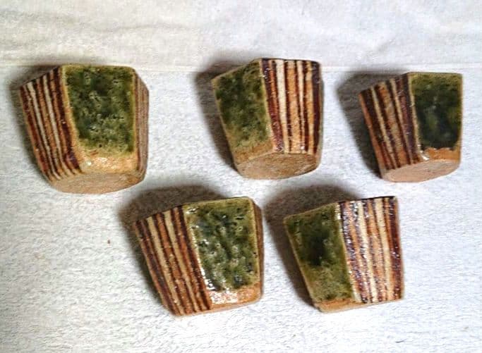 麦藁手向付け 蕎麦猪口 六角形5個セットT153