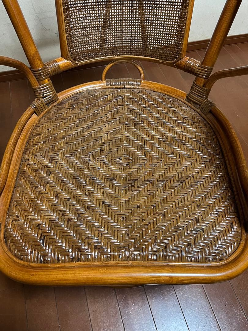 kazama カザマ　オリッサハイバック　チェア　ラタン　回転機能付き①