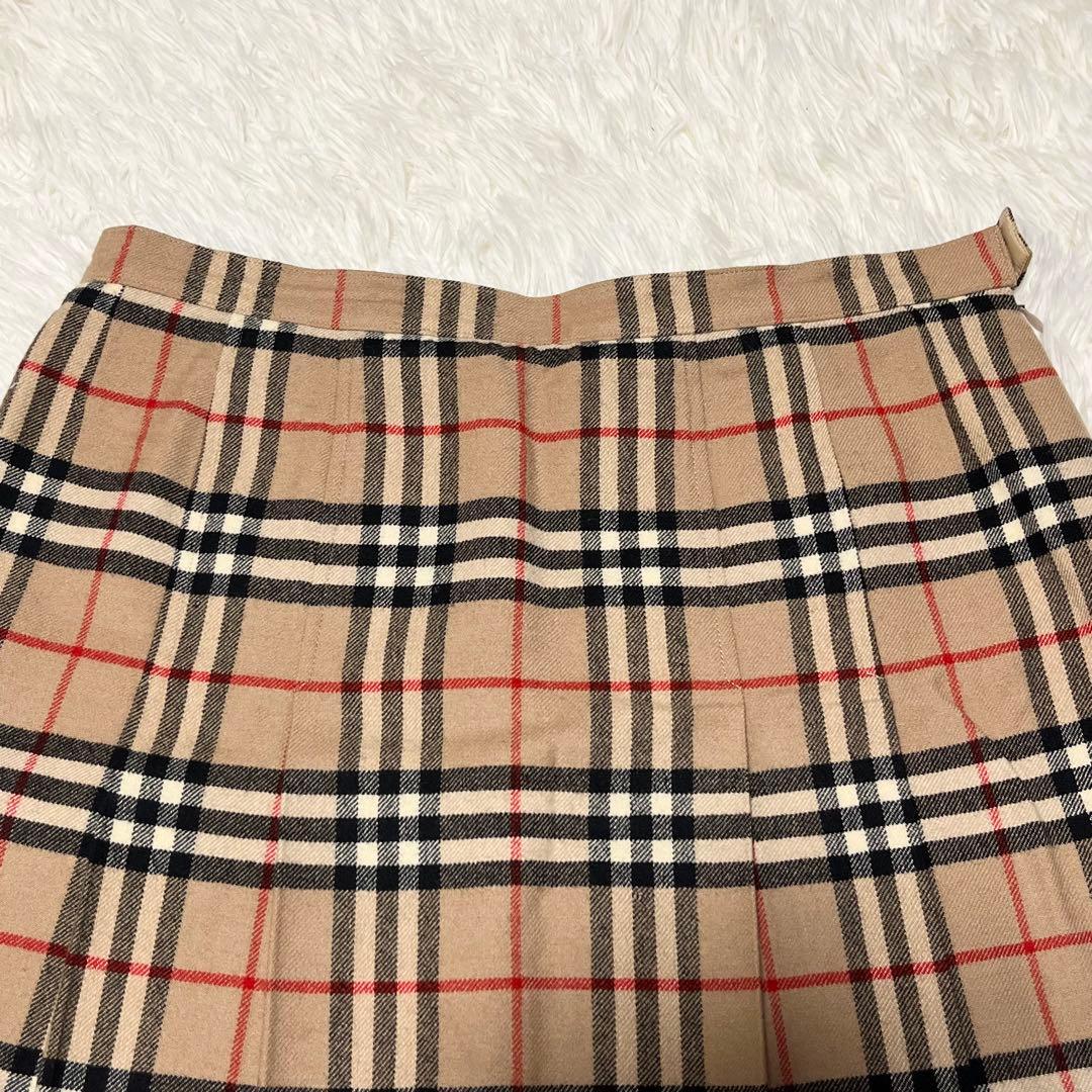 希少✨バーバリーズ ウール100% プリーツスカート ノバチェック 17号