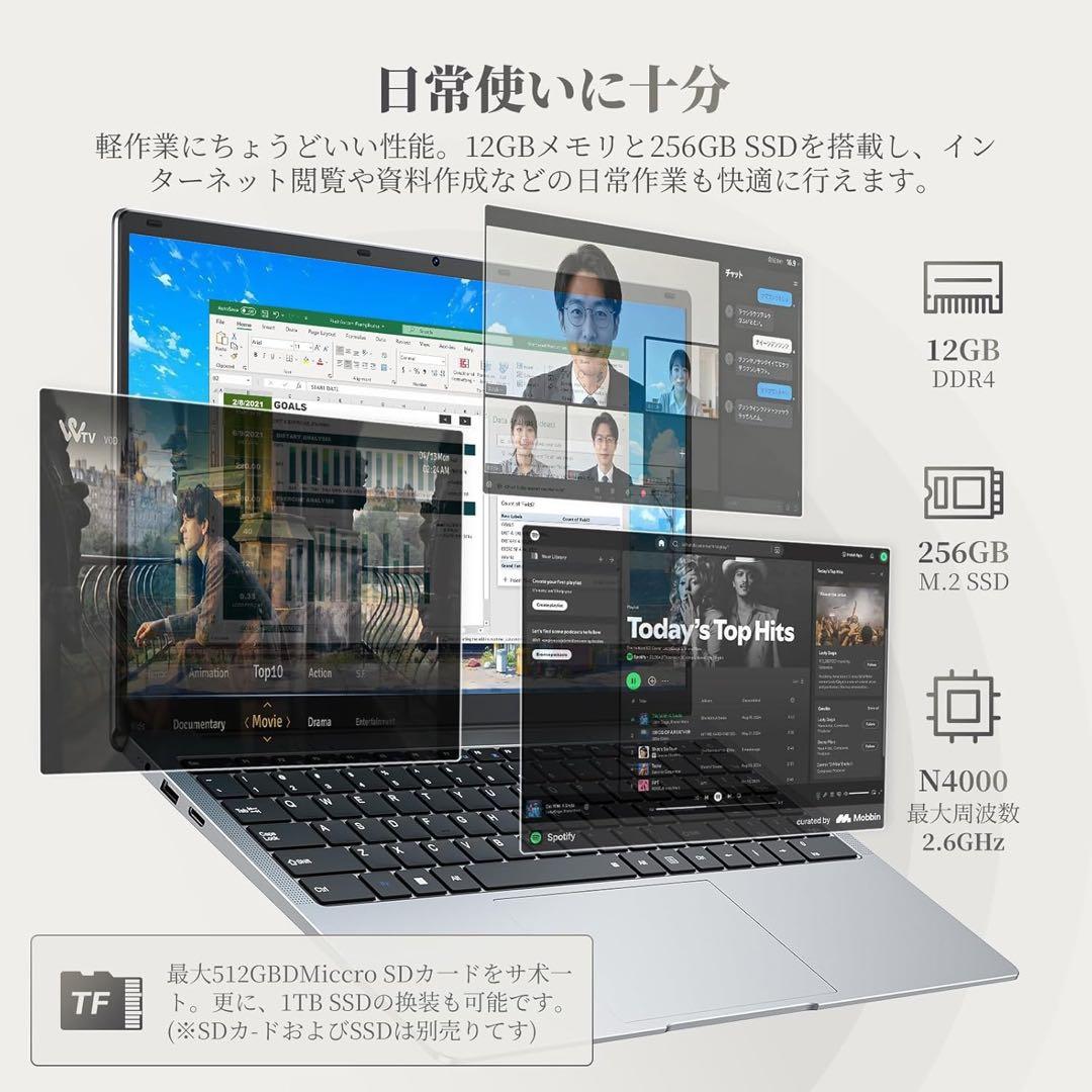 ノートパソコン Office搭載 WIN 11 Pro 15.6 12GB