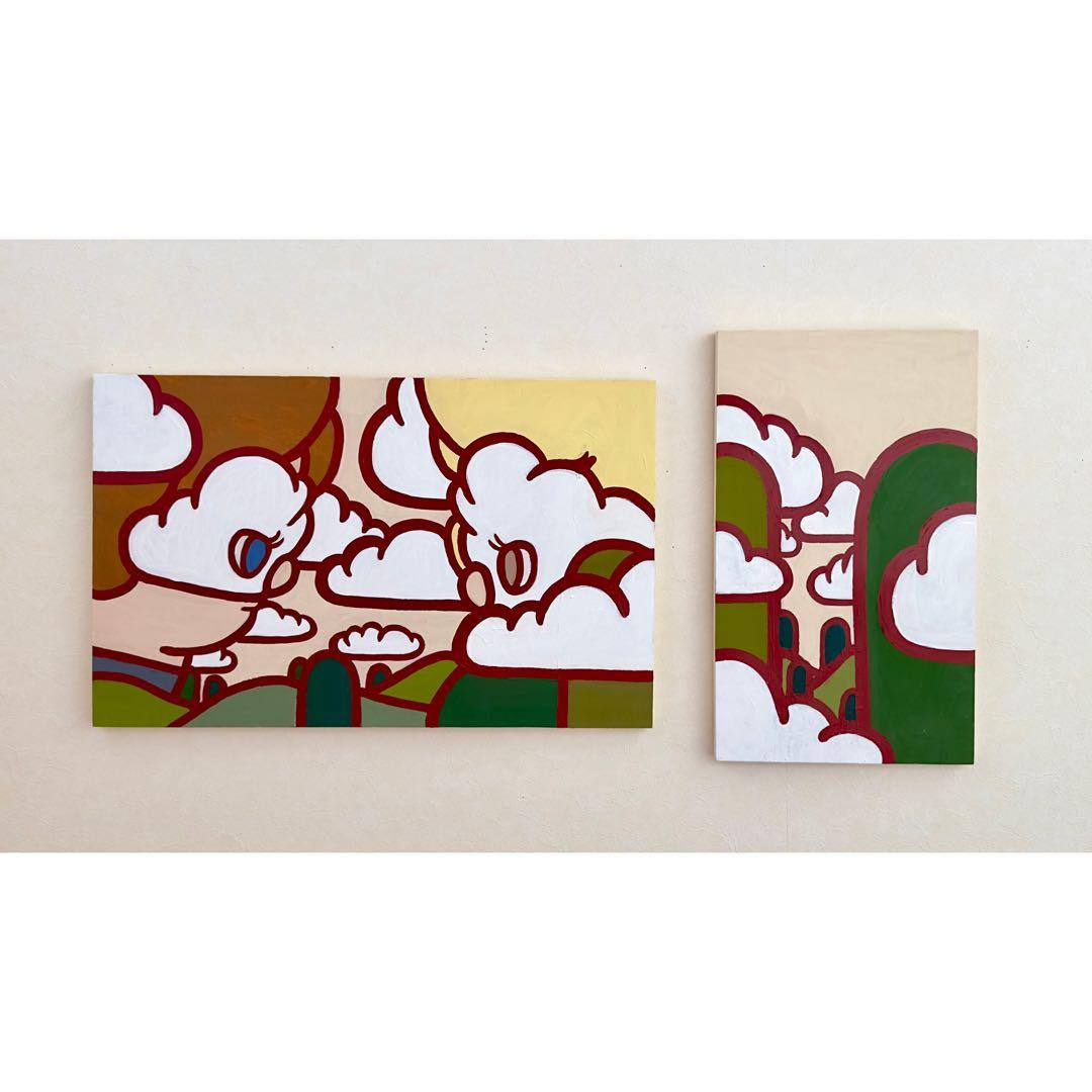 ●Kaoruko Negishi● 2点セット アクリル画　原画　紐付き