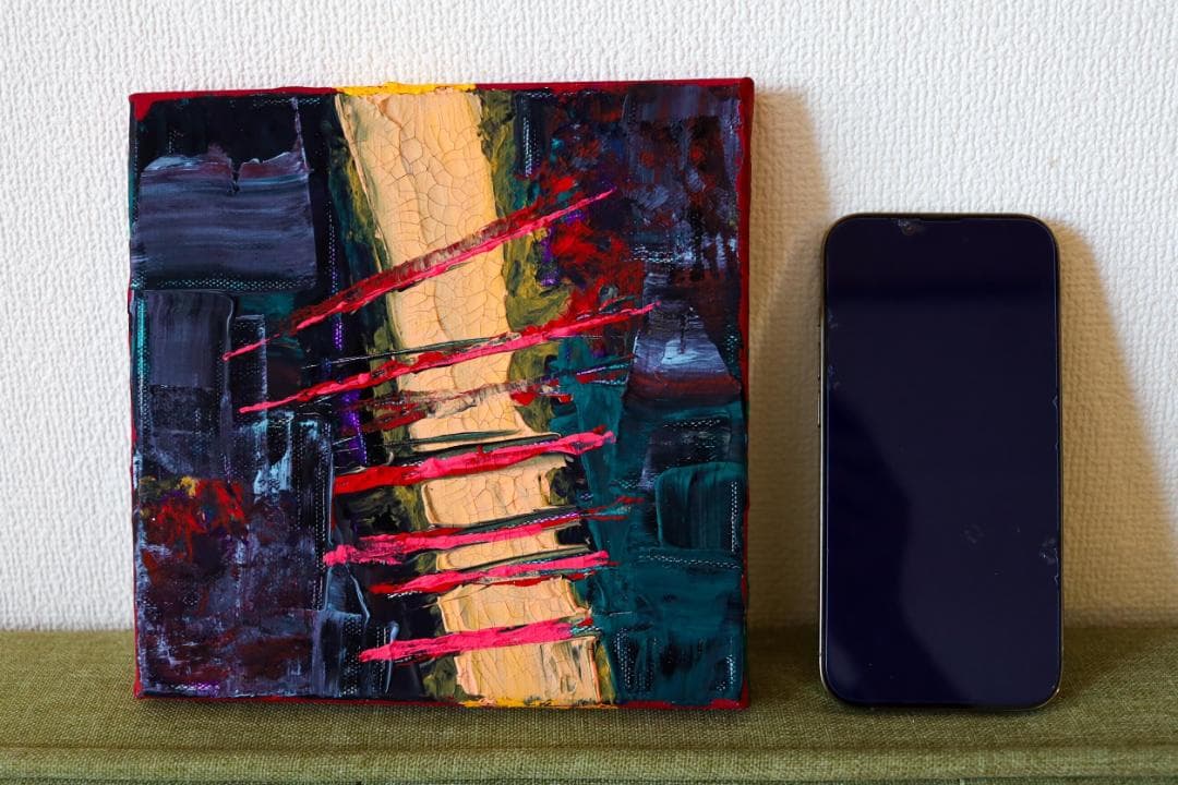 二枚組アクリル抽象画「自傷と降臨」｜現代アート・一点もの原画