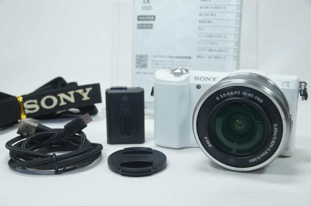 【極美品】 SONY α5100 ホワイト シャッター数3660回 【返品保証】