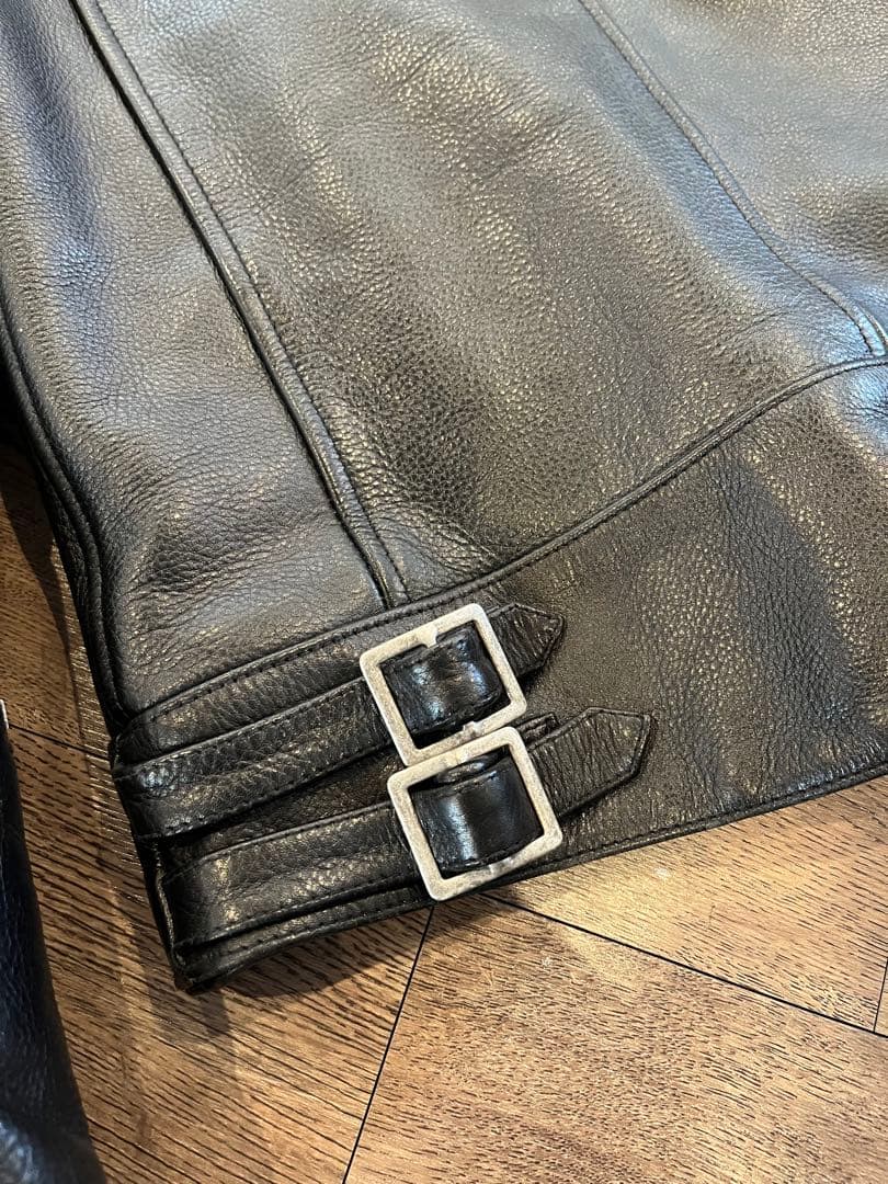 【週末限定★値引き】ライダースジャケット　ブラック　ロンジャン　XS