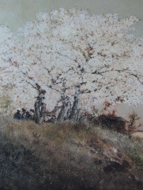 高橋由一、【墨堤桜花】、希少画集画より、状態良好、新品高級額装付