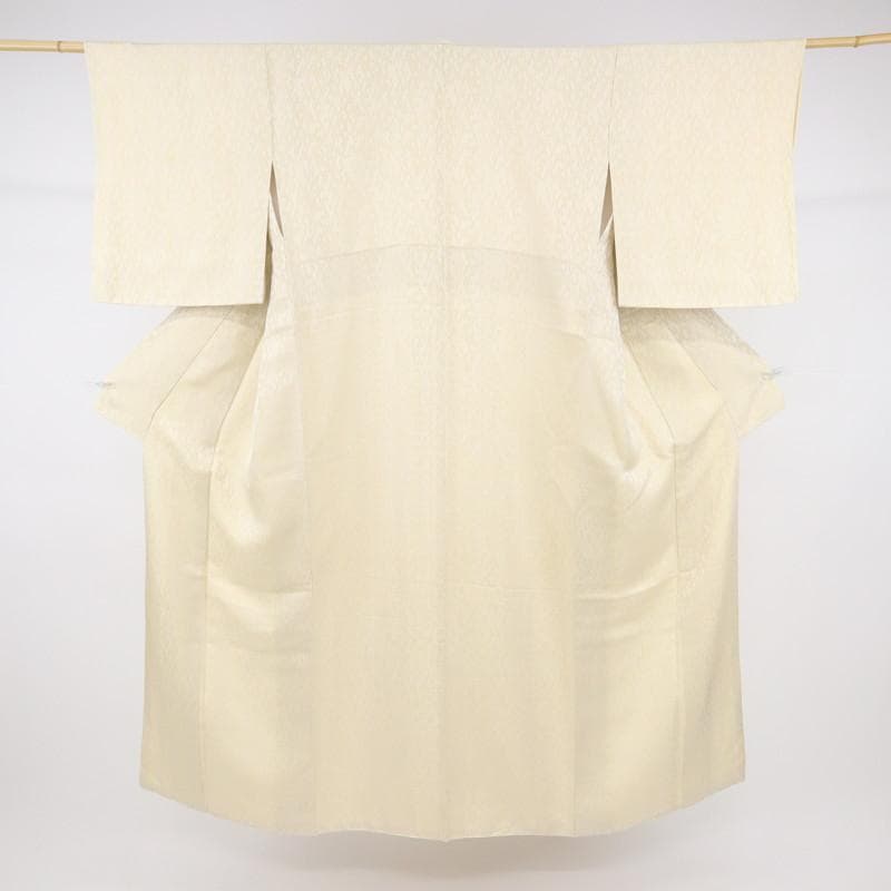 《ちゃ★小さめ■上質お召■細やか矢羽根の織り模様■淡黄色◆TY11-12》