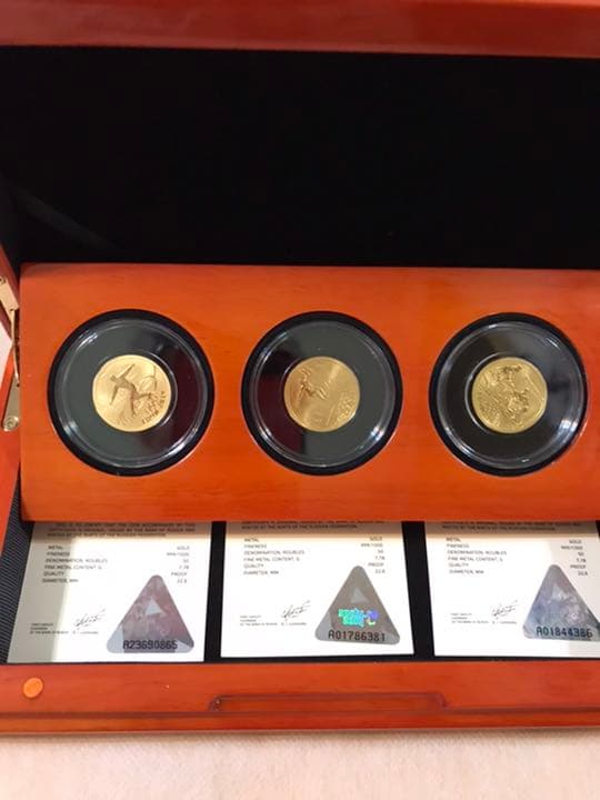 2014年冬オリンピックロシアソチプルーフ金貨3種セット
