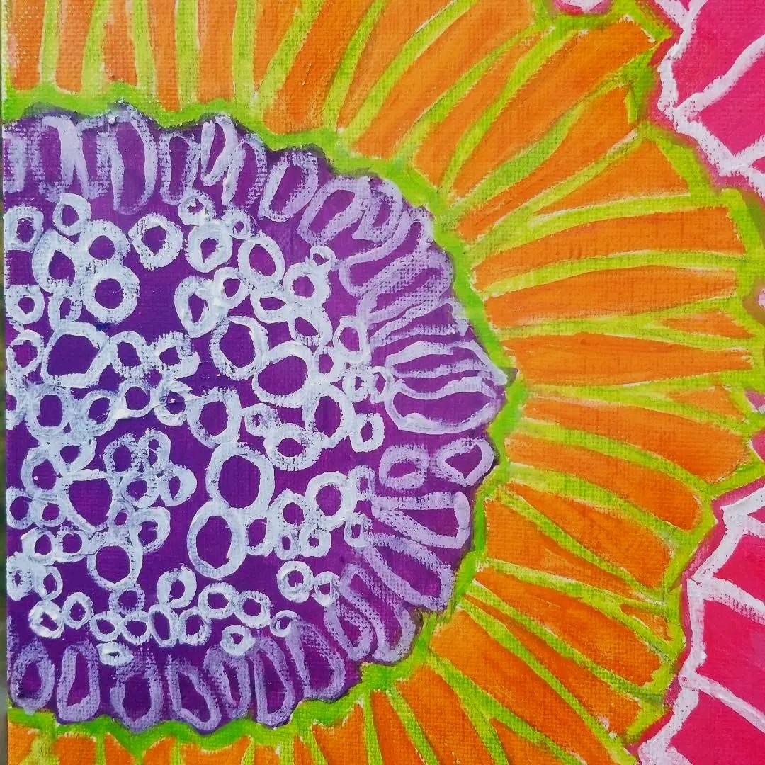 油絵　よっこ　スプリングフラワー　ボタニカルアート