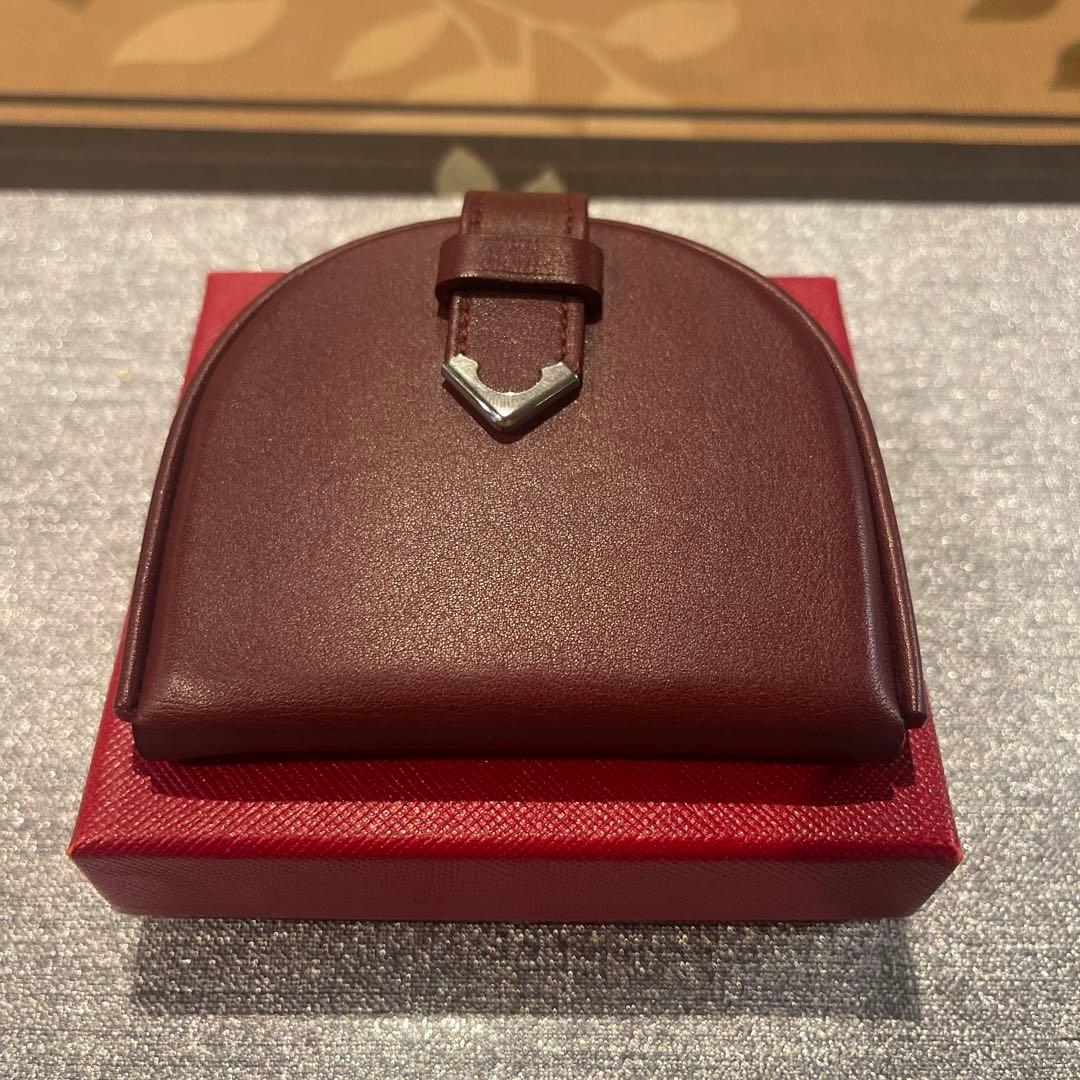 【美品】Cartier 小銭入れ ダークレッド ケース