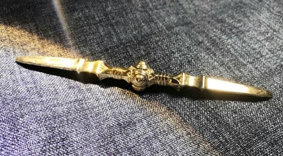 【修縁堂】逸品 密教法器 弘法大師 独鈷杵 金剛杵 真鍮製 仏教美術