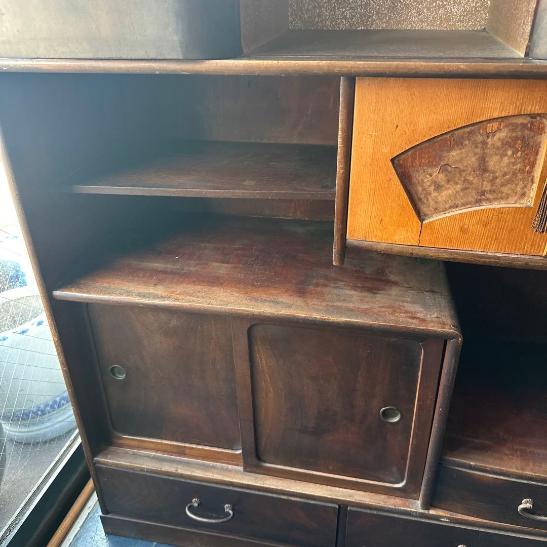 瞬間的お値下げ‼️ヴィンテージ　茶箪笥　アザミの絵が描かれていて素敵❣️