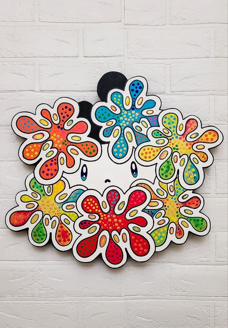 ★鈴木哲也★合板(470×430mm)★アクリル原画1点物★送料無料#135