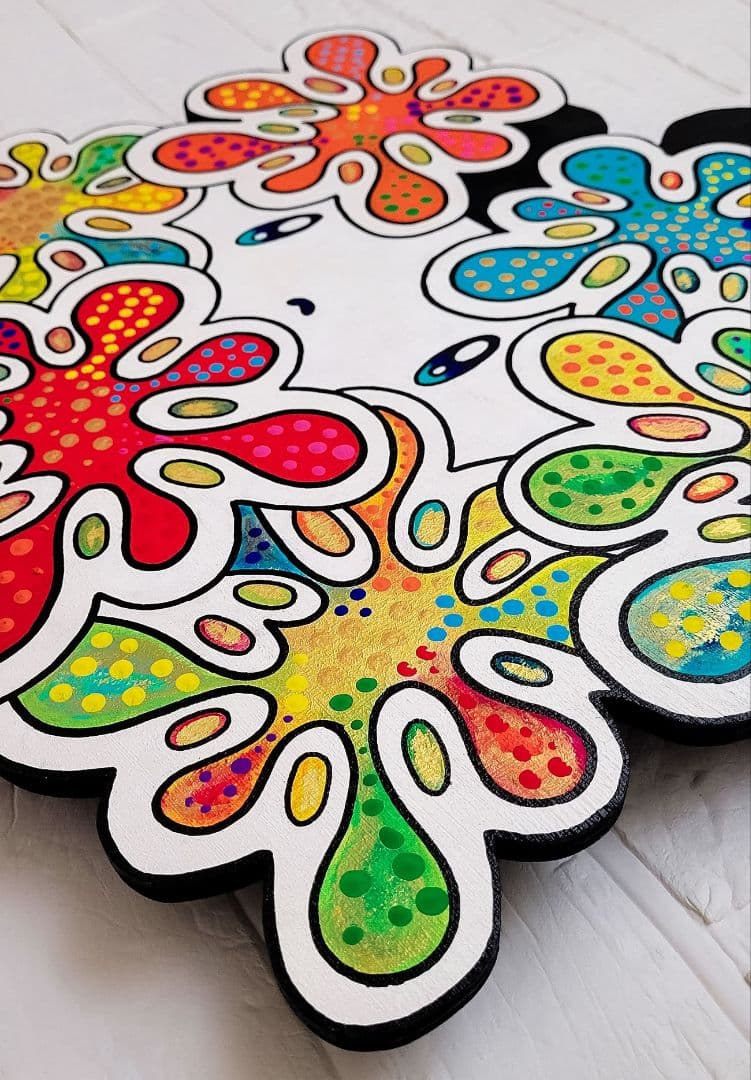 ★鈴木哲也★合板(470×430mm)★アクリル原画1点物★送料無料#135