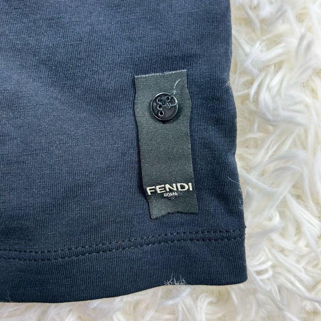 良品　フェンディ　モンスターアイ　半袖Tシャツ コットン　ブラック　XS