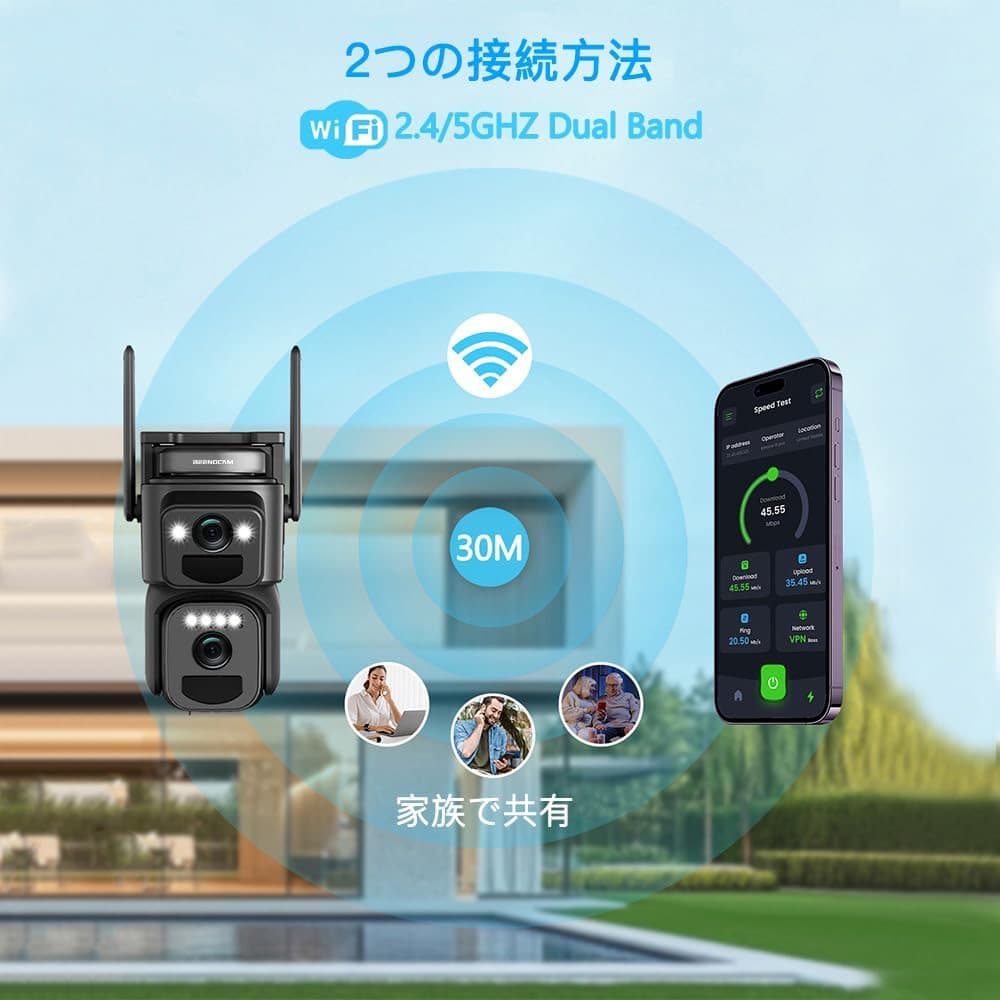 ✨在庫限り✨防犯カメラ 屋外ソーラー ワイヤレス 2.4/5GHZ WiFi対応