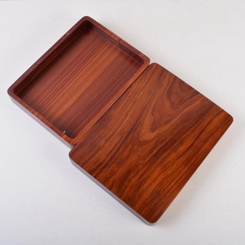 178　書道具　唐木紫檀製　無垢彫　くりぬき　硯箱　C　8734