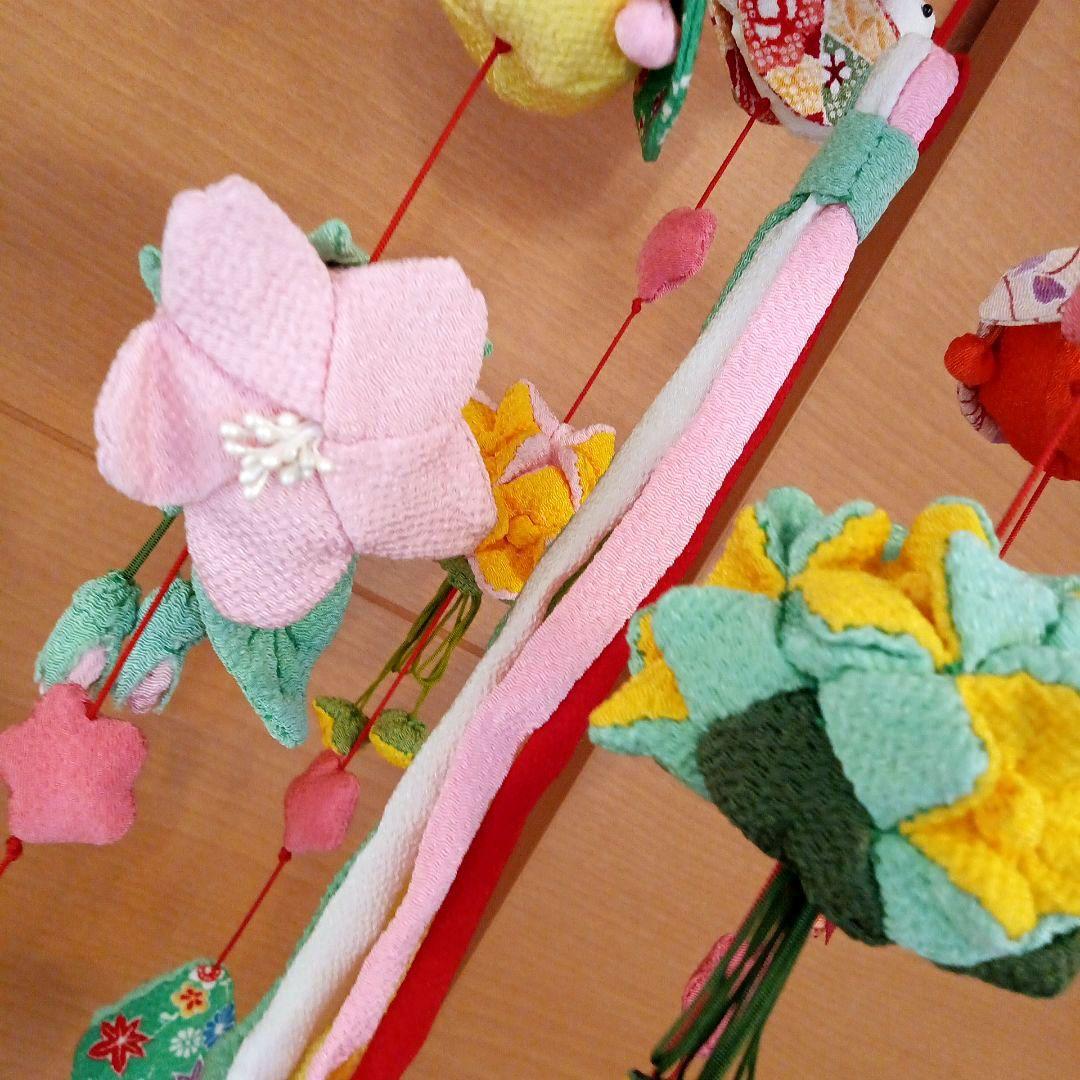 ハンドメイド　全長65cm　吊るし飾り　ちりめん　着物　和布　さげもん　大振り