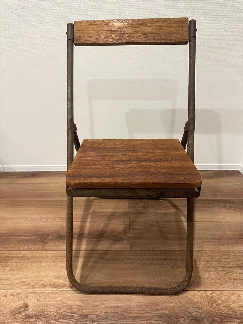 アンティーク 木製フォールディングチェア 花台 昭和レトロ